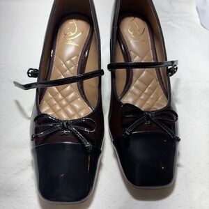 Sam Edelman Black Patent Heels with Bow Accent